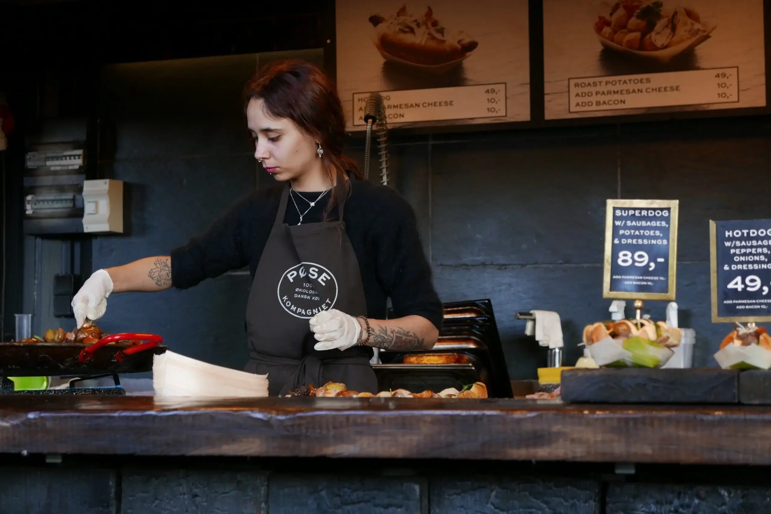 Woman Working in Restaurant